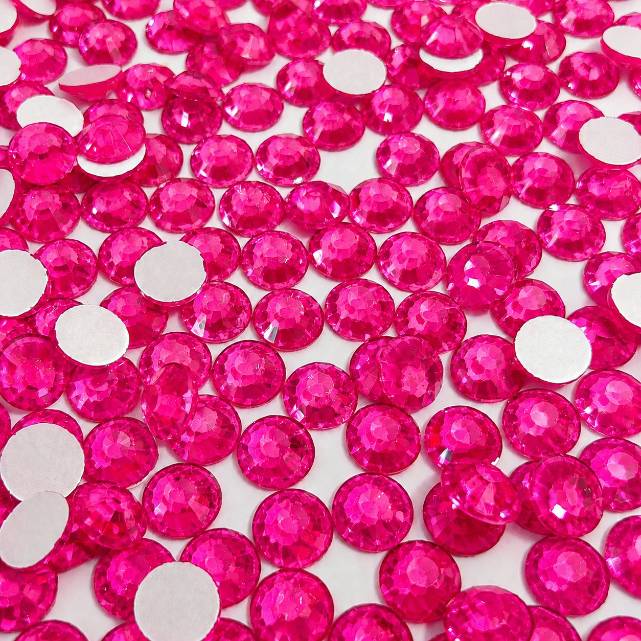 Neon Pink Glass Rhinestones