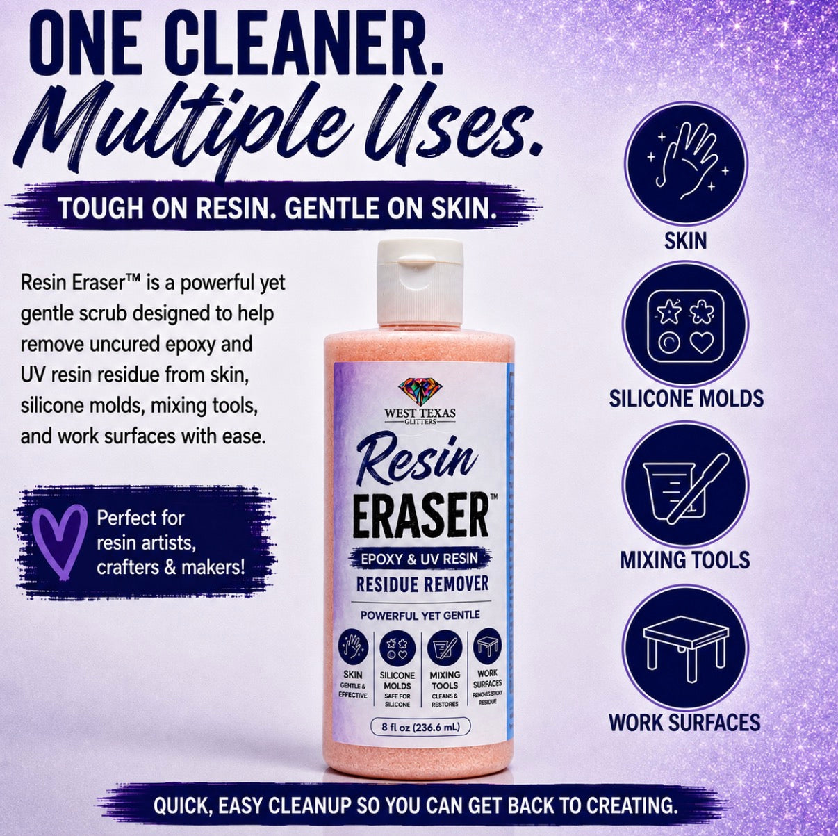 Resin Eraser™ | Epoxy & UV Resin Residue Remover | 8 oz