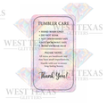 Tumbler Cup Care Card (Digital Download)