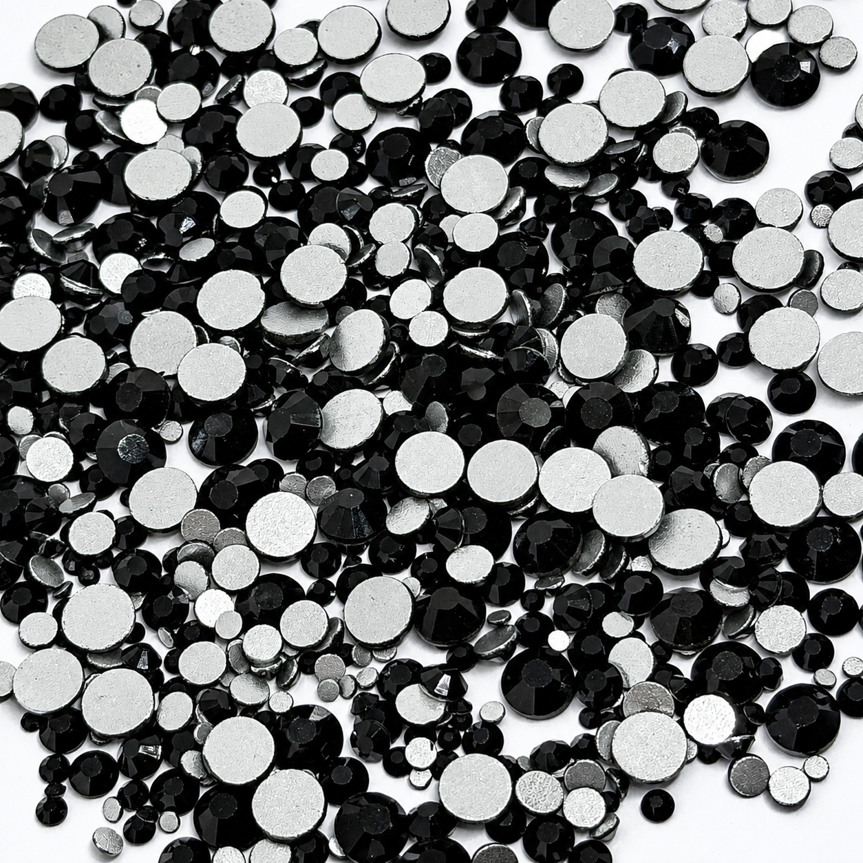 Jet Black Glass Rhinestones
