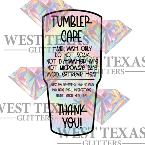 Tye Dye Tumbler Cup Care Card (Digital Download)
