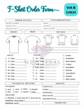 T-Shirt Order Form (Digital Download)