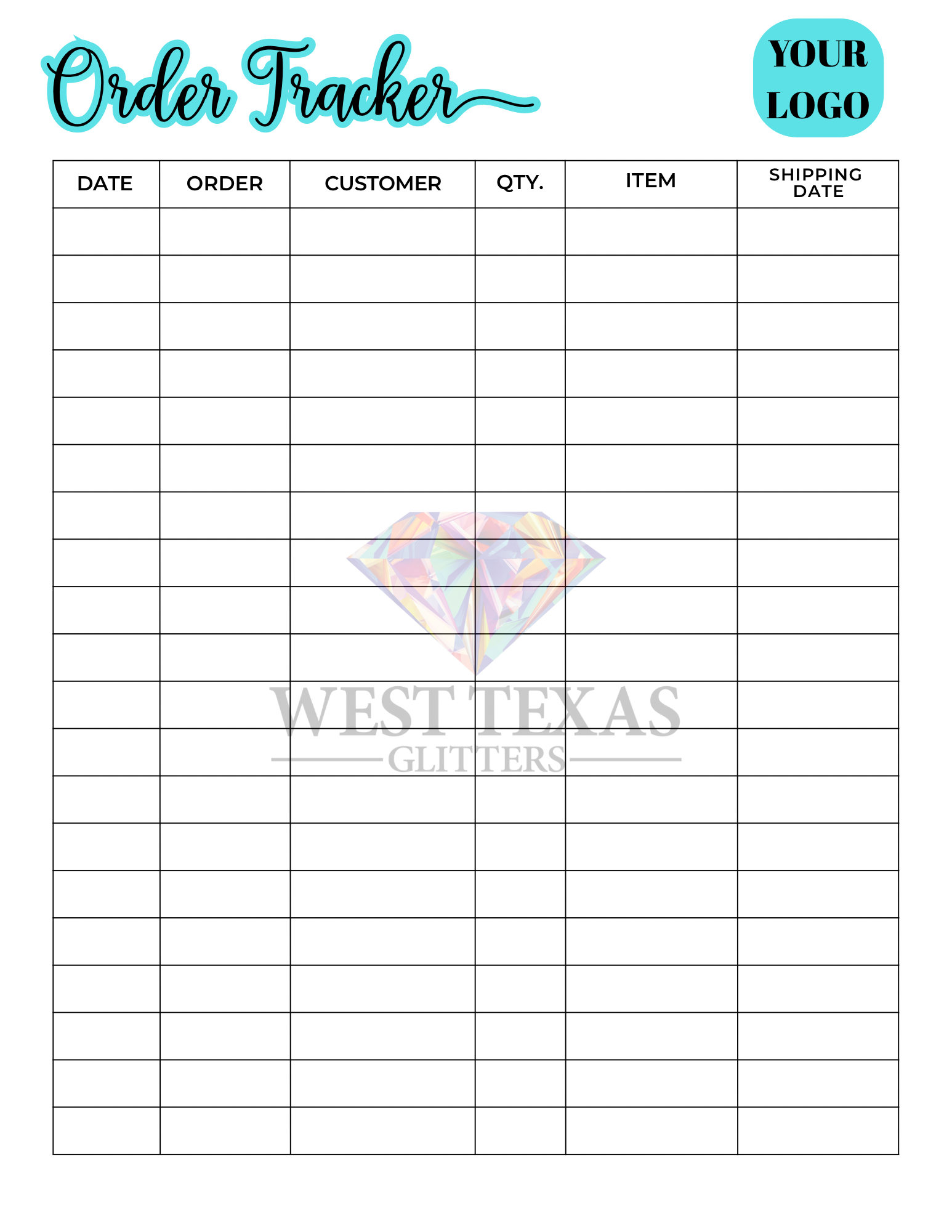 Small Biz Order Tracker (Digital Download)